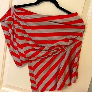 Stripped one shoulder Eva Franco blouse